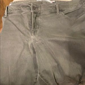 Olive green ripped boyfriend jeans